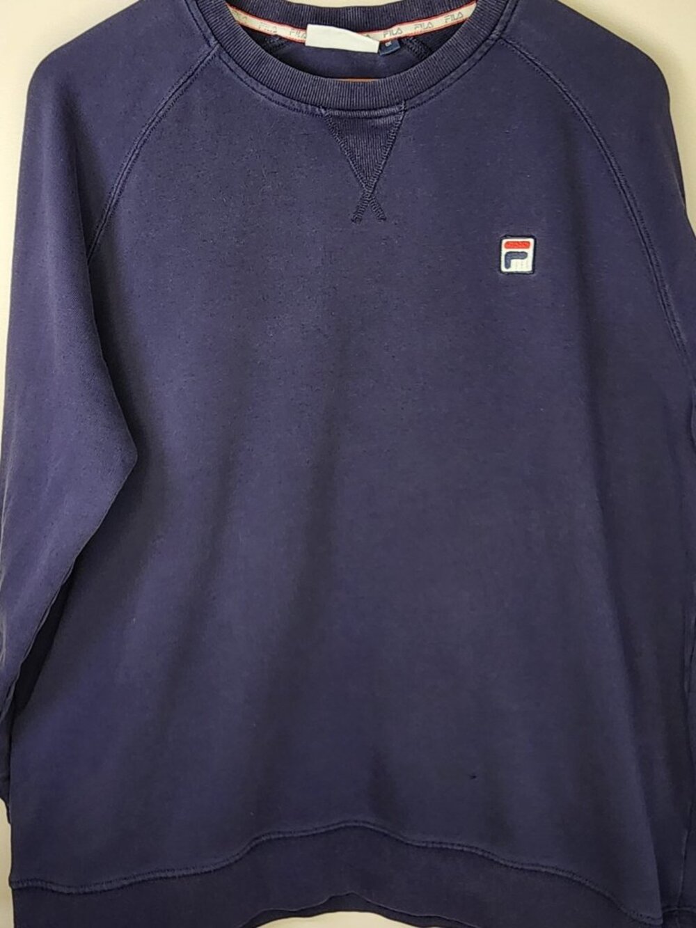 Fila Crewneck Sweatshirt — Navy, Size 1X | Classic Logo Pullover